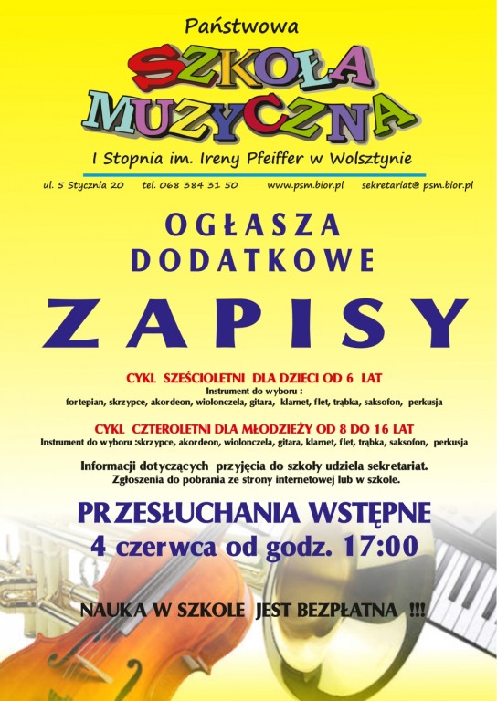 Zapisy do Szkoy Muzycznej