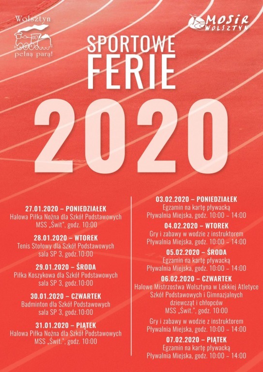 Ferie 2020 MOSiR Wolsztyn